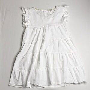 Umgee White Ruffled Women’s Dress Large